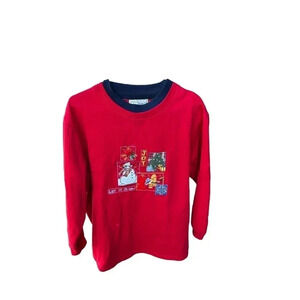 Sarah Bentley Women's Red Christmas Long Sleeves Crew Neck Sweatshirt Size 2X
